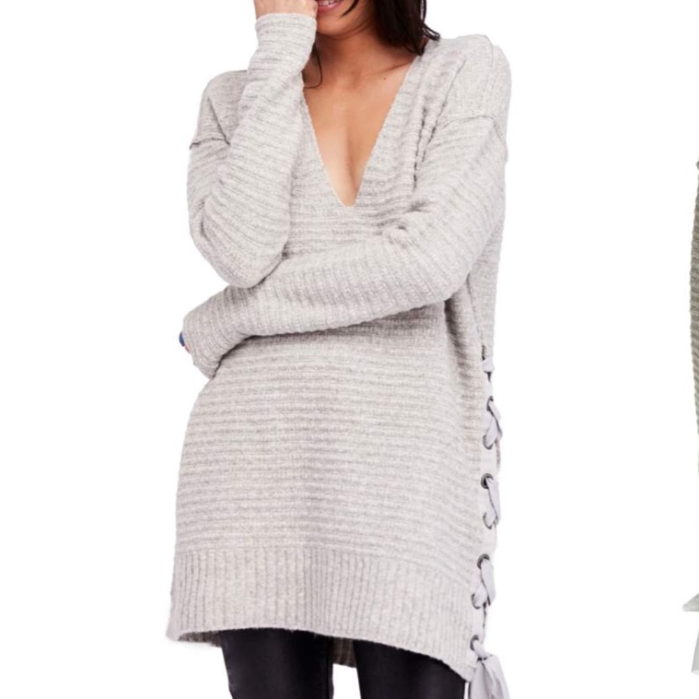 NWOT Free People Heart It Laces Sweaterdress